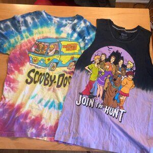 Scooby Doo Tie Dye Shirts Rainbow Colourful Bold Y2K Retro Nostalgia Cartoon